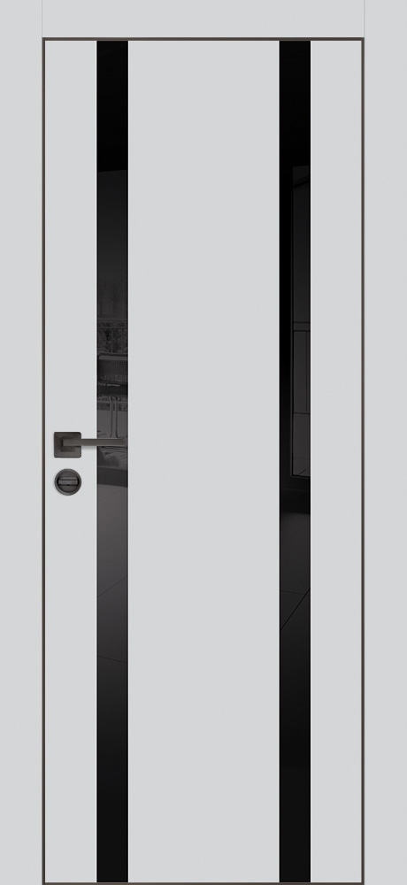 Фото Межкомнатная дверь PX-9  черная кромка с 4-х ст. Сапфир матовый