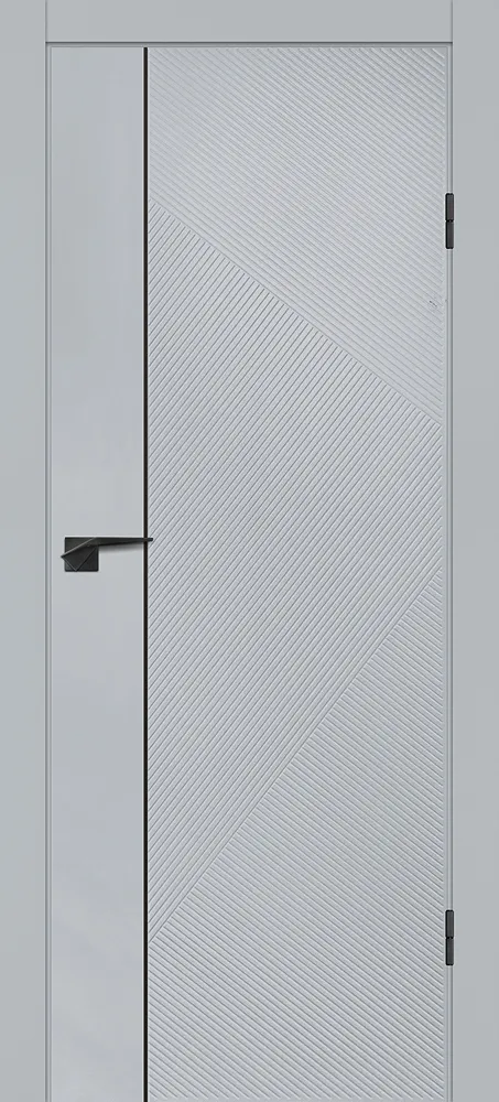 Фото Межкомнатная дверь Смальта-49 черный молдинг Светло-серый RAL 7047
