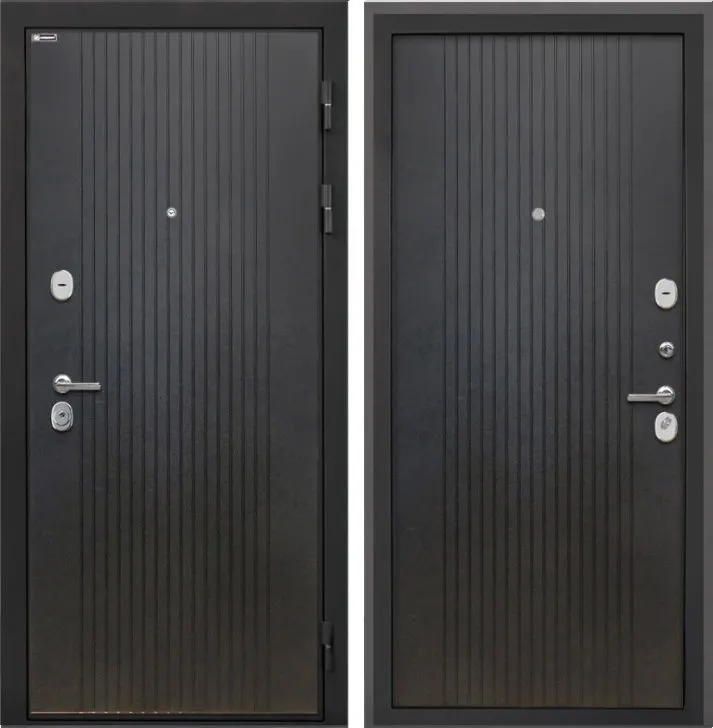 Дверь Интекрон Сицилия Remix (фурнитура хром) Лофт черный DIS007190